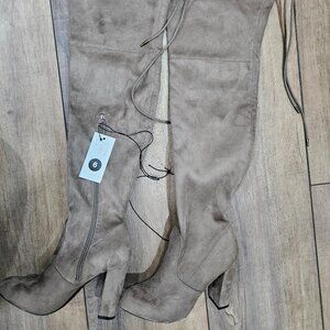 NWT A new day high, suede, light taupe, heel boots